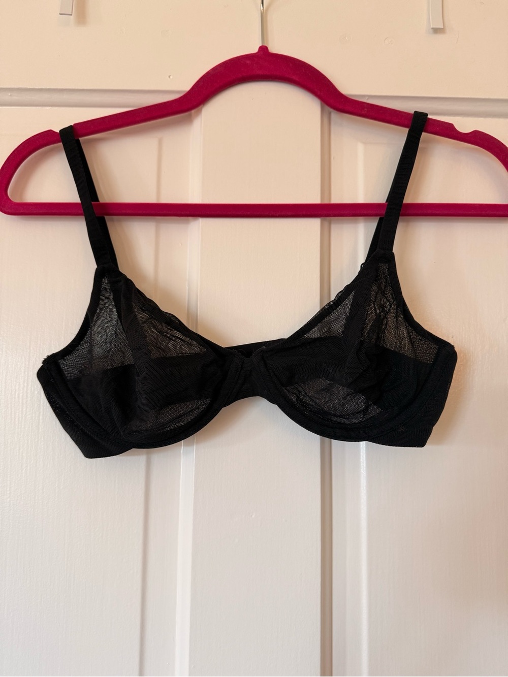 Skims fine mesh unlined Demi bra in onyx